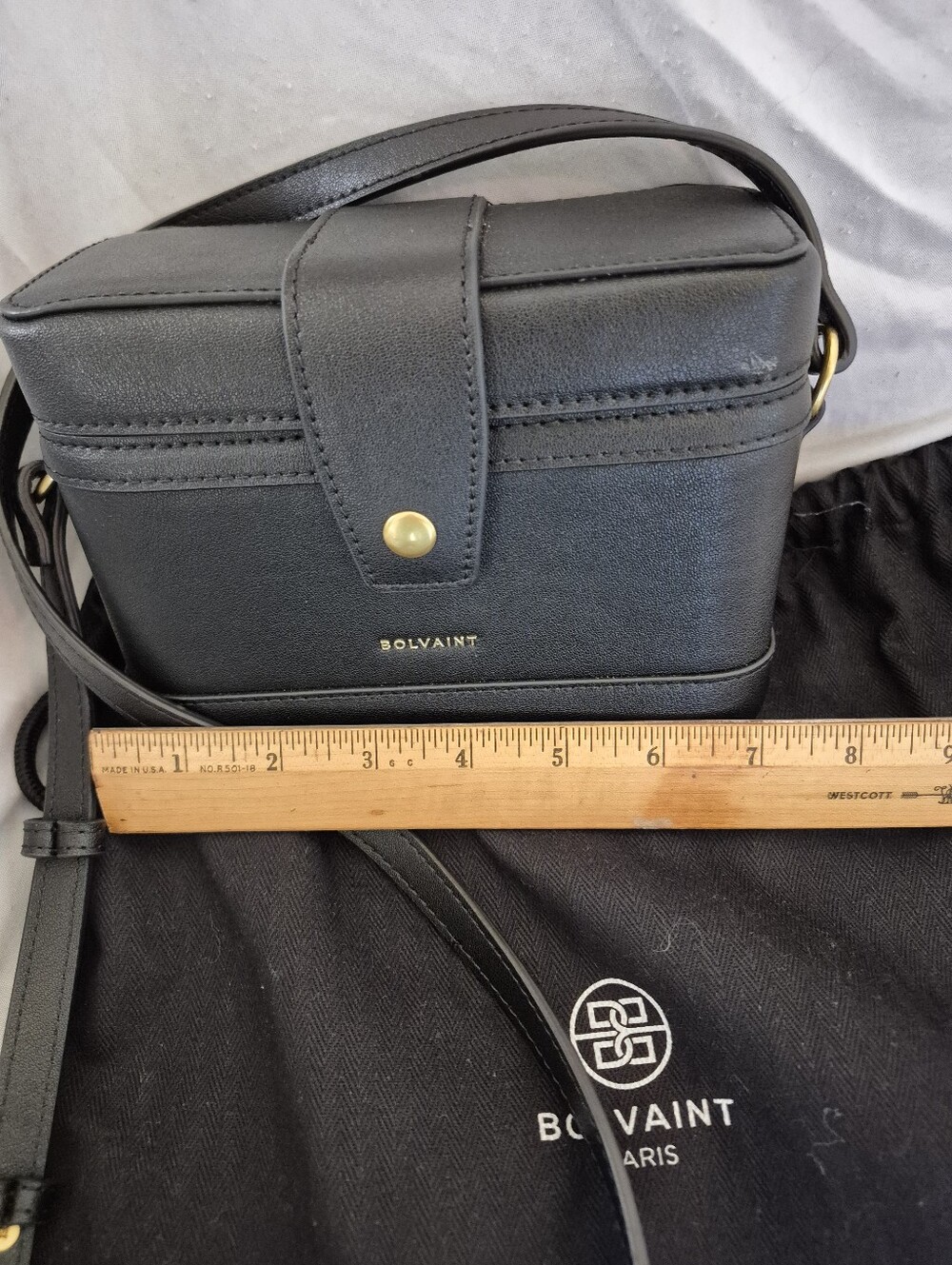Bolvaint Black Leather Crossbody Camera Bag. The COLETTE BAG.